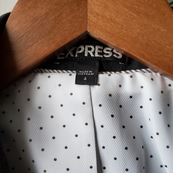NWOT🔥EXPRESS Charcoal One-Button Notched Blazer - Picture 11 of 12